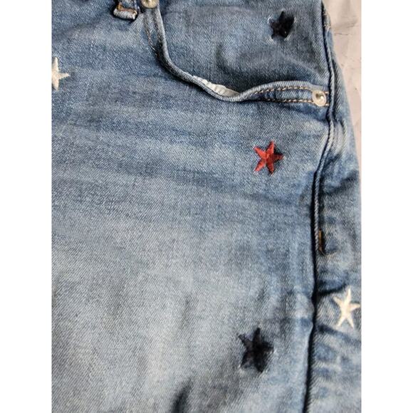 Gap Women's 5 " Embroidered Star Print Denim Shorts Medium Indigo 27 - Picture 2 of 9